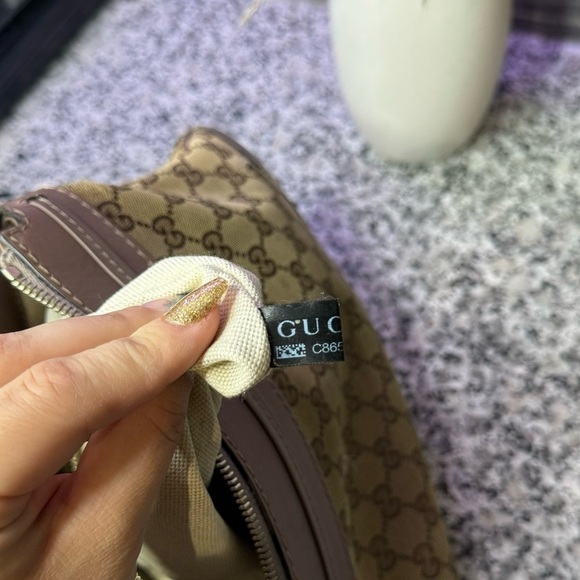 Gucci | Beige GG Canvas and Leather Mayfair Bow Crossbody Bag